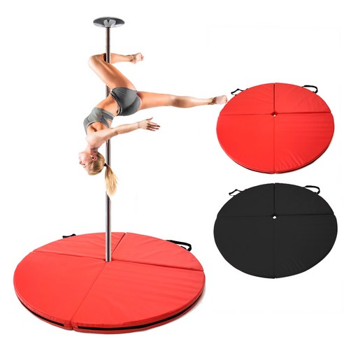 K4스포츠아몸디 KM-07 폴댄스매트 120x5cm 원형매트 폴댄스봉 스포츠댄스 스핀고정봉춤, 블랙