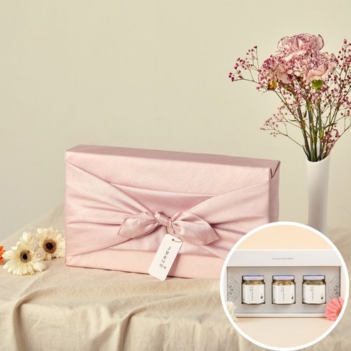 조은나래 콩고물 도라지정과 선물 세트 80g X 3개입, 사랑박스-예드림(콩고물도라지정과240), 보자기포장(연한파랑), 3개