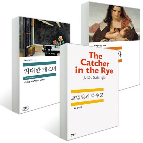 미국을 대표하는 문학 고전 세트 : 호밀밭의 파수꾼+위대한 개츠비+주홍 글자, 민음사, 제롬 데이비드 샐린저, F.스콧 피츠제럴드, 너새...