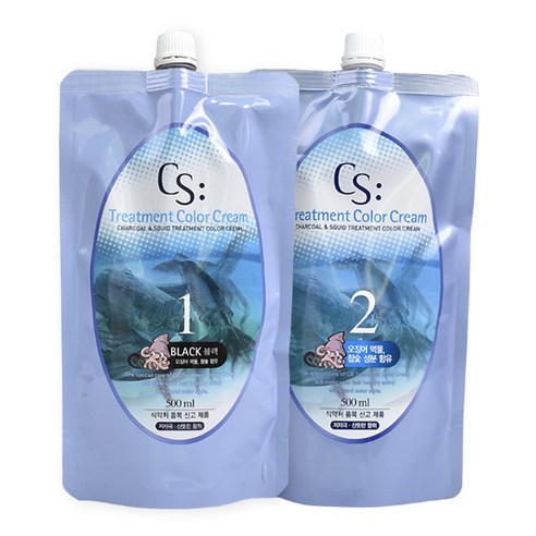 [소망] CS(씨에스) 트리트먼트 오징어먹물 1 2제 500ml /오징어먹물/새치/, 다크브라운, 1개