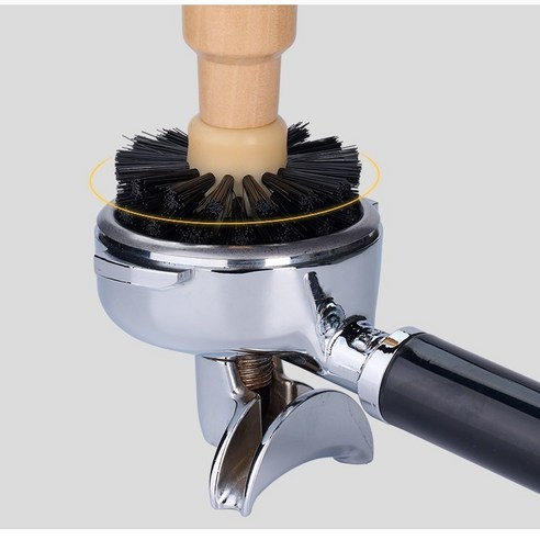 호파스 우드 커피머신 포터필터 바스켓 청소솔 브러쉬, 52mm, 1개