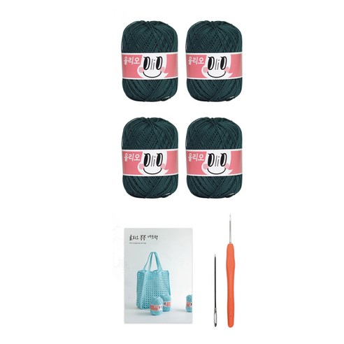 올리오 봉봉 네트백 뜨개질 DIY 패키지, 1세트, 729 토파즈(실), 랜덤발송(코바늘)