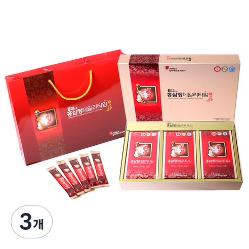 상아제약 6년근 고려 홍삼정 데일리타임 + 쇼핑백, 10ml, 2개