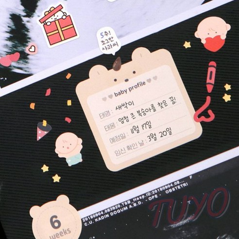 투요 초음파 앨범 꾸미기 세트 초기임산부선물 임신초기선물 임신선물