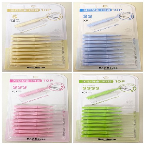 우일프라텍 덴탈 치간칫솔 I형 10P 4종 택1, SSSS(0.4mm)