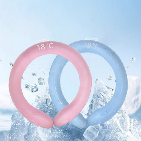 1+1 헤몬 쿨스카프 넥쿨러 아이스 넥밴드 얼음목걸이 넥쿨링튜브, 블루