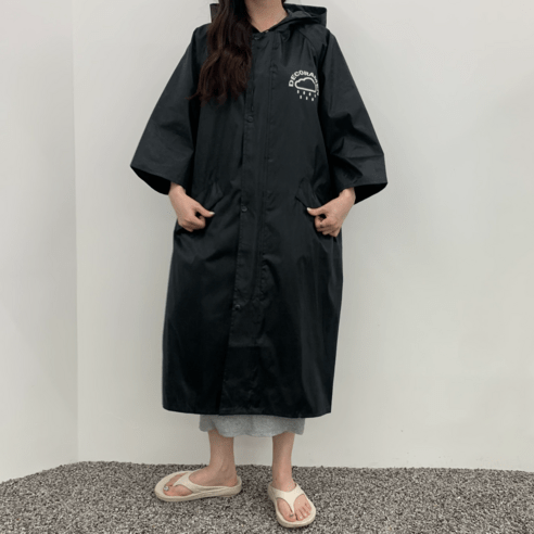 데코라멘 남여공용 7부 우비 레인코트 판초우의