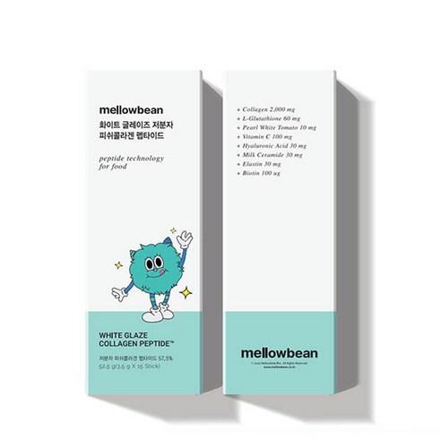 멜로우빈 화이트 글레이즈 저분자 피쉬콜라겐 펩타이드 1BOX(3.5g x 15스틱), 3.5g, 1개