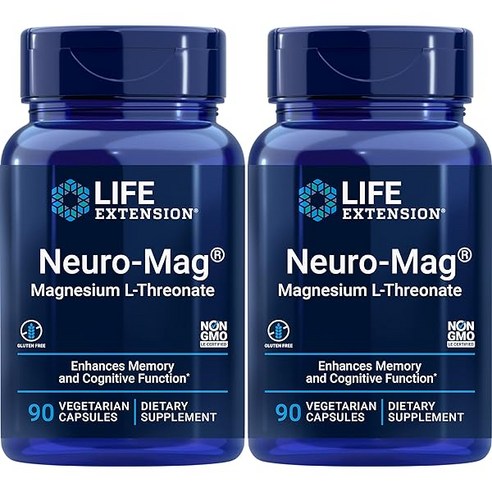 Life Extension 라이프 익스텐션 뉴로 마그네슘 L-트레온산 144mg, 1개, 90정