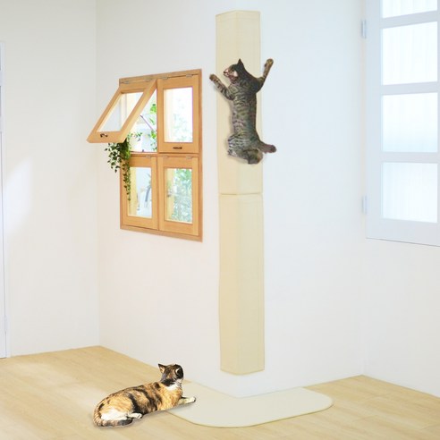 부비앙 고양이 수직 스크래쳐 카페트 벽면 부착식 샘솟냥, 미니형, 2개, 진그레이 미니형