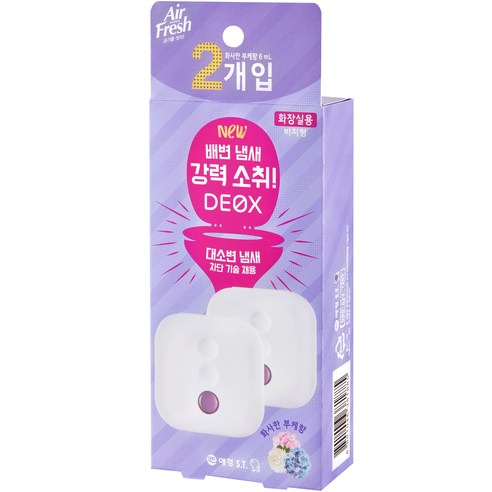 에어후레쉬 데옥스 화장실 방향제 부케향 2p, 12ml, 1개, 꽃향