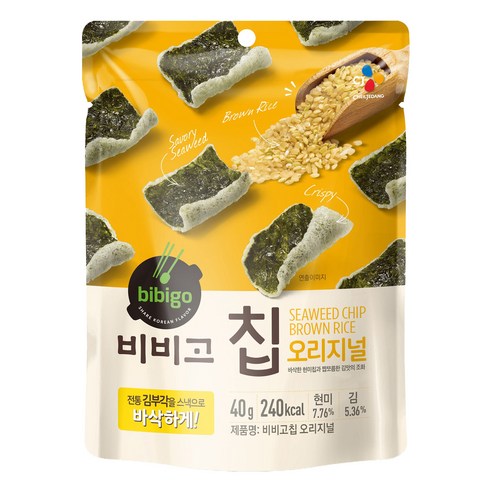 비비고 칩 오리지널 김스낵, 40g, 12개