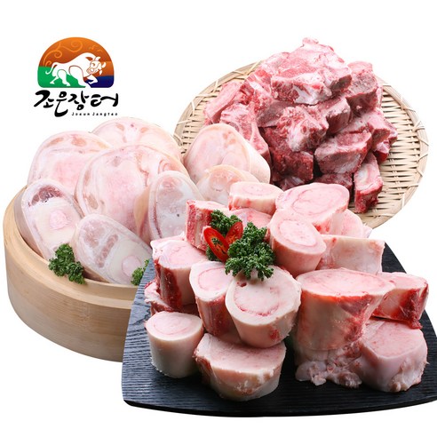조은장터 한우 사골 우족 잡뼈 스지 도가니 4kg 이상 (옵션선택), 1세트, 우족2kg+잡뼈2kg+도가니200g
