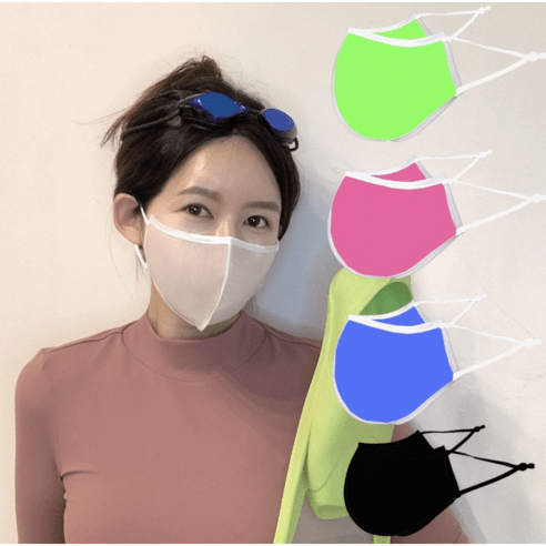 오션월드마스크 5P 수영장 방수 워터파크 헬스 스포츠 사우나 목욕탕 여름 물놀이 실내운동, 블랙