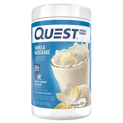 Quest Nutrition 퀘스트뉴트리션 프로틴 파우더 드링크 믹스 726g 글루텐 프리 밀크쉐이크 단백질 보조제, 1개