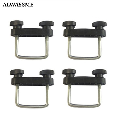 차량루프랙레일 자동차루프브라켓 alwaysme car 루프 랙 바스켓 u-bolt 피팅, 4개 팩-60mm