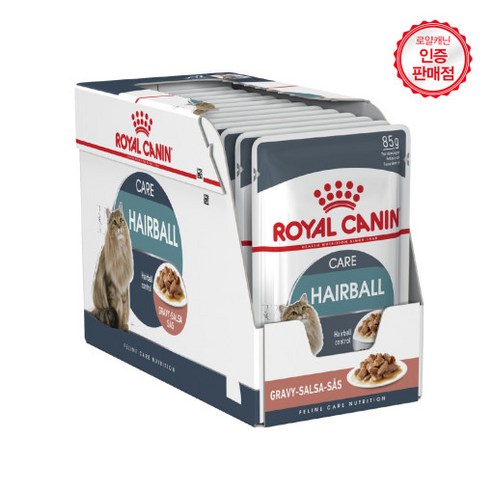 로얄캐닌 캣 헤어볼 케어 파우치 85g 고양이 습식사료 습식사료/주식캔/주식파우치, 닭, 돼지, 12개