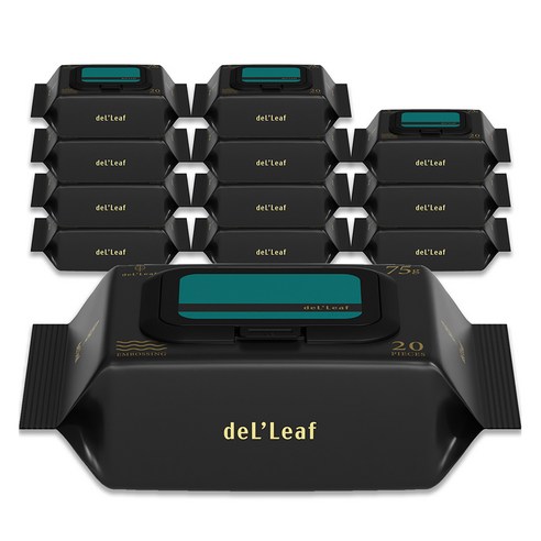 델리프 도톰 엠보싱 저자극 물티슈 넘버 세븐 카키 캡형 75gsm, 72매, 10개