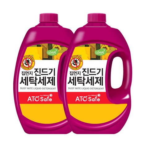 아토세이프 드럼겸용 집먼지진드기 세탁세제, 2.5L, 20개