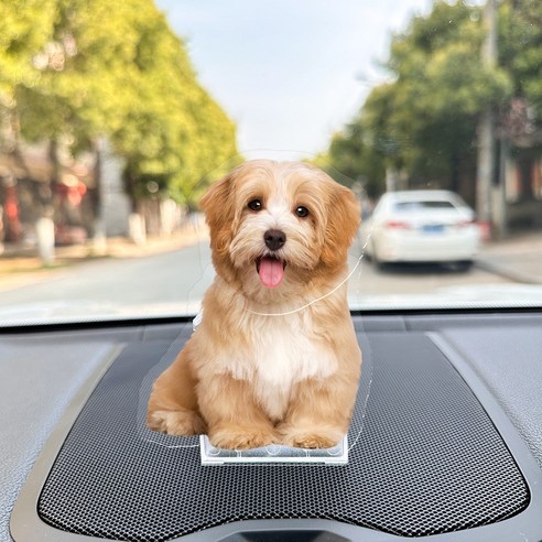 대시보드 악세사리 고양이 강아지 태양열 자동차 장식품 애완견 스트레스해소, 고양이 O