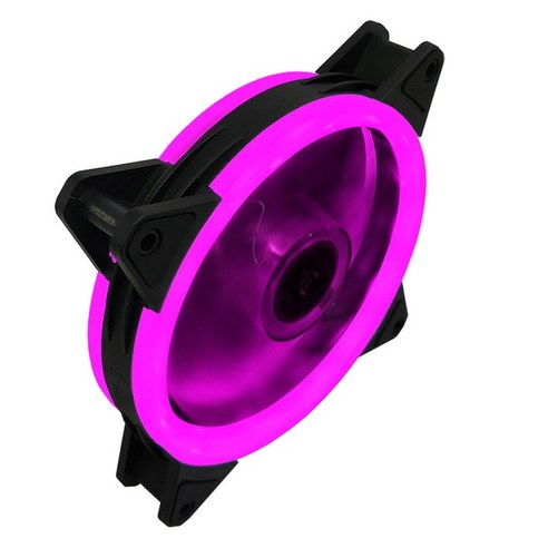 컴퓨터 본체 쿨러 케이스 쿨링팬 120mm 사일런트 팬 dual halo led rgb 빛 조절 가능한 속도 데스크탑 냉각 팬 aurora solar eclipse gale fan, CHINA_Purple, 02 Purple_01 없음 RGB_01 기타