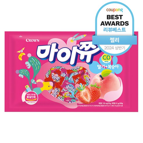 마이쮸 츄잉캔디 딸기 복숭아, 720g, 5개