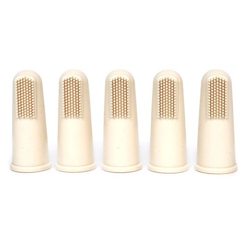 딩동펫 반려동물 에버 파스텔 손가락 실리콘 칫솔 2.2 x 5.5 cm, 핑크, 5개