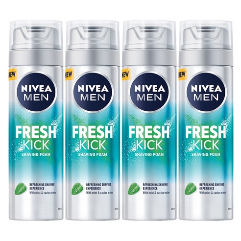 니베아 맨 프레시킥 쉐이빙 폼 200ml X 4, 4개
