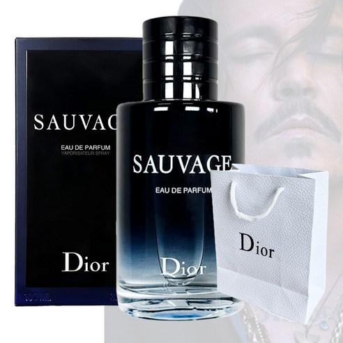 [선물쇼핑백] 크리스챤 디올 향수 소바쥬 오드 퍼퓸 남자 남성 perfume 조니뎁 dior sauvage, 1개, 100ml