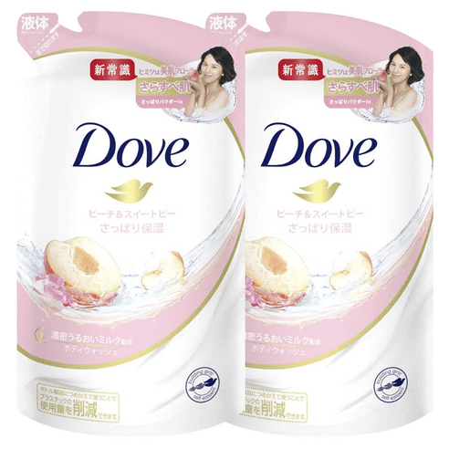 도브 화이트 복숭아 피치 바디워시 리필용 330g X2개, 2개