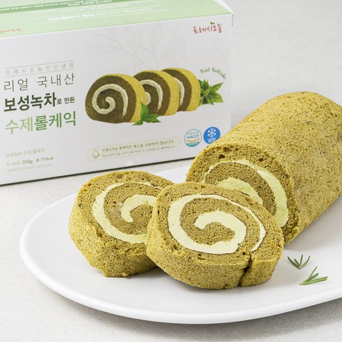 프레시오늘 신선냉장 리얼 보성녹차로 만든 수제 롤케익, 250g, 2개