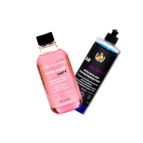 tac시스템 워터플로우코트플러스 300ml + 카샴푸 500ml 발수 습식 광택 코팅제 터치리스