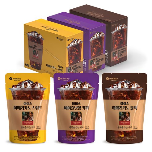아이스 아메리카노 3종x10개입(블랙/스위트/헤이즐넛향), 30개, 190ml