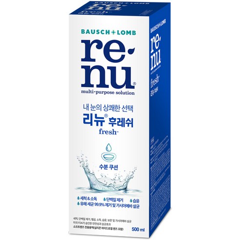 리뉴 후레쉬 렌즈 세정액, 500ml, 9개