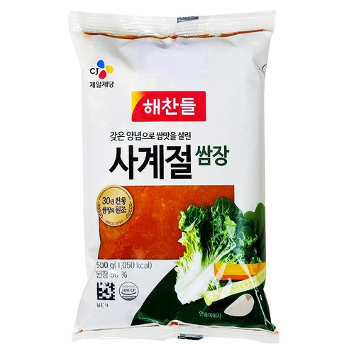 해찬들 사계절 쌈장 리필용, 500g, 11개