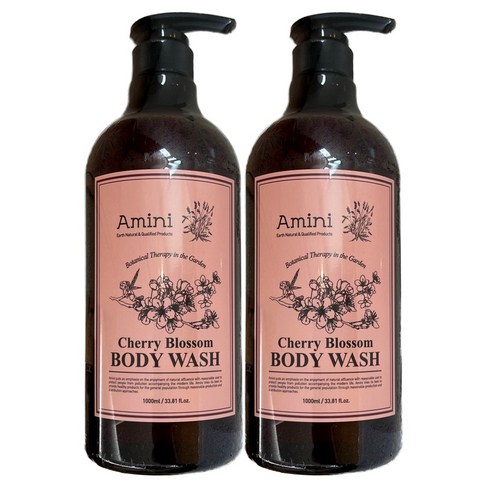 (특가)아미니 플라워 테라피 바디워시 체리 블라썸 1000ml 2개