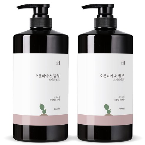 살림백서 오푼티아 앤 밤부 헤어트리트먼트 유칼립투스향, 500ml, 2개