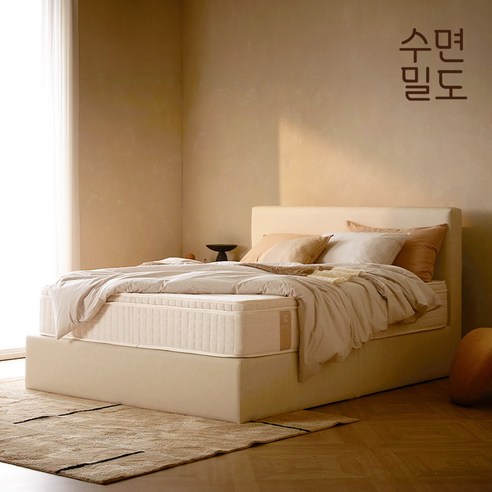 [수면밀도] 허리 디스크 환자가 만든 침대 프레임 [스퀘어/라운드], 라운드(무헤드형), 싱글/슈퍼싱글(낮은형-22cm), 크림