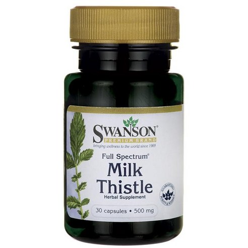 Swanson 풀 스펙트럼 밀크 시슬 500mg 캡슐, 1개, 30정