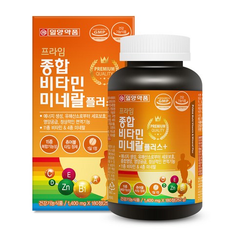 일양약품 프라임 종합비타민미네랄 플러스 영양제, 180정, 2개