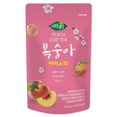 자연생각 복숭아 아이스티, 190ml, 1개
