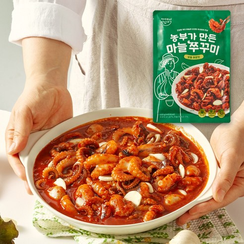 쭈꾸미 볶음 캠핑요리 간편식 농부가 만든 마늘 주꾸미, 5개, 500g