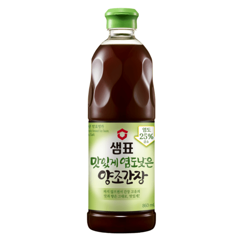 샘표 맛있게 염도낮은 양조간장, 860ml, 3개