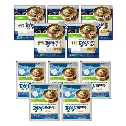 풀무원 평양냉면 사리 130g 육수 290g (5개씩), 5개