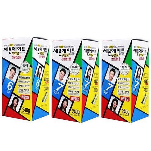 [동성제약] 국내 NO.1 염모제!! 세븐에이트 무향료 칼라크림 전문업소용 대용량 240g 새치염색약, 1개, 4호(자연스런 밤색)
