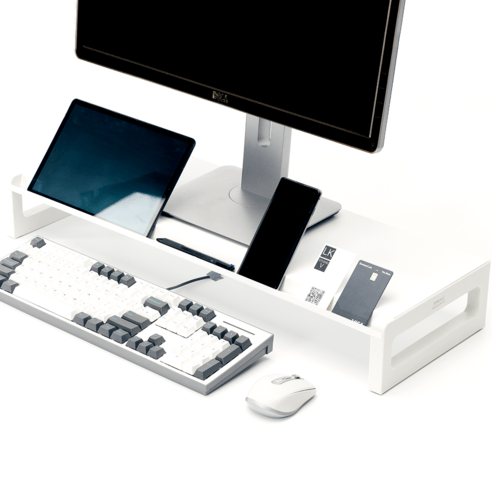 스톤힐 MS-01 스마트 메탈 모니터 받침대 컴퓨터 스탠드 모니터선반 와이드 거치대, MS-01 900 화이트 높이 10.3cm, 1개
