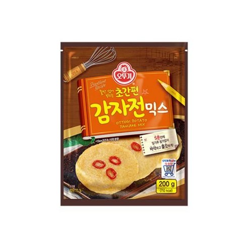 오뚜기 홈베이킹재료 초간편 감자전믹스 200G 어린이요리교실 재료 아이 간식 홈스토랑 메뉴 간편가루 1개, 27개