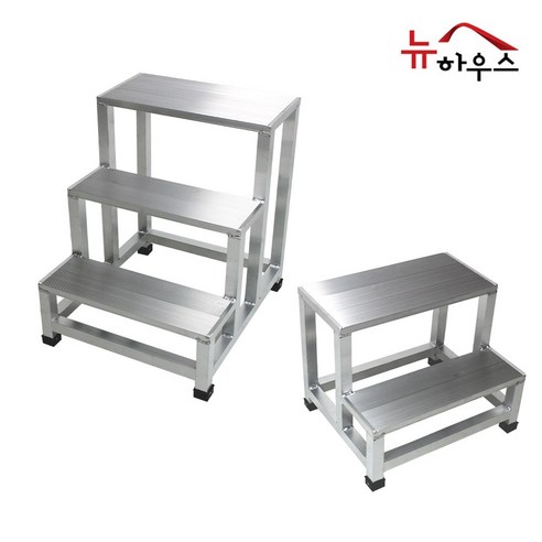 가정용 안전 작업발판 1단 2단 3단 알루미늄 철제 실내 간이 미니 계단, 03.알루미늄 2단발판, 1개
