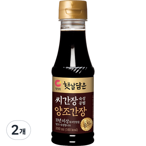 대상 청정원 씨간장 숙성 양조간장 골드, 200ml, 2개