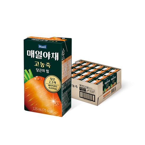 [매일유업] 매일야채 고농축 당근의 힘 125ml 24팩, 24개